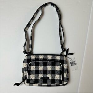 Vera Bradley RFID Little Hipster Pearl Buffalo Check